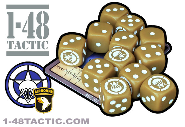 12 US Airborne faction dice + exclusive limited edition weapon card!