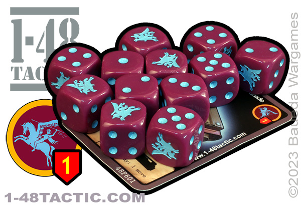 12 British 1st Airborne faction dice + exclusive limited edition weapon card!