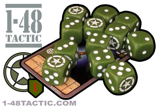 12 US Infantry faction dice + exclusive limited edition weapon card!